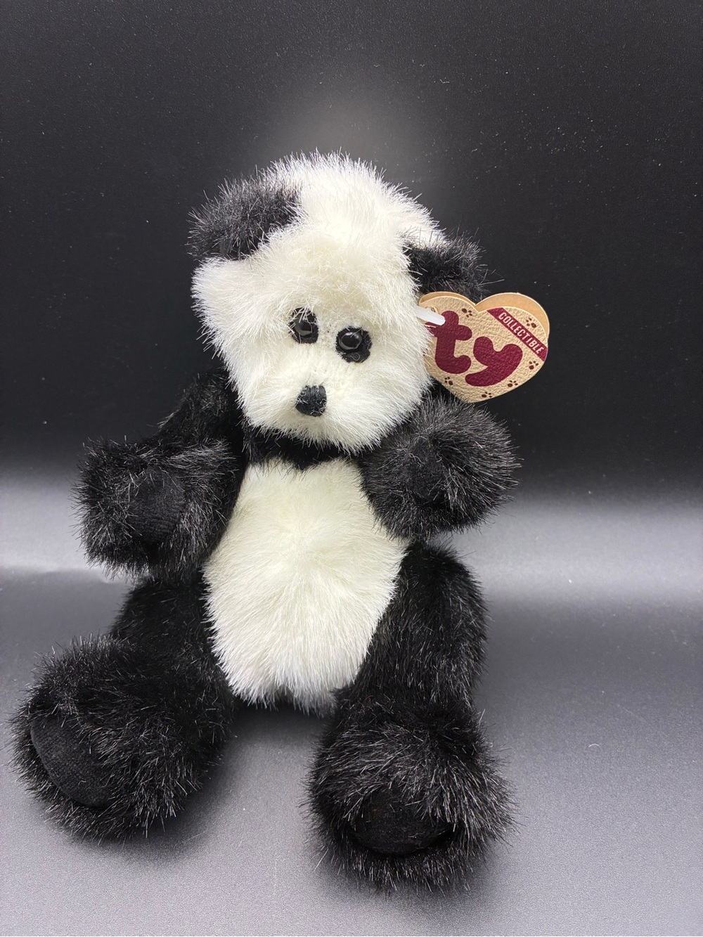 Attic - Checkers- TY Beanie Baby Black & White Panda Plush Toy 🧸 1993